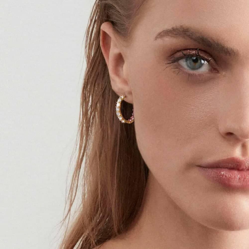 Nomination 148635-010 Chic & Charm Hoop Earrings in White,Sterling Silver 925