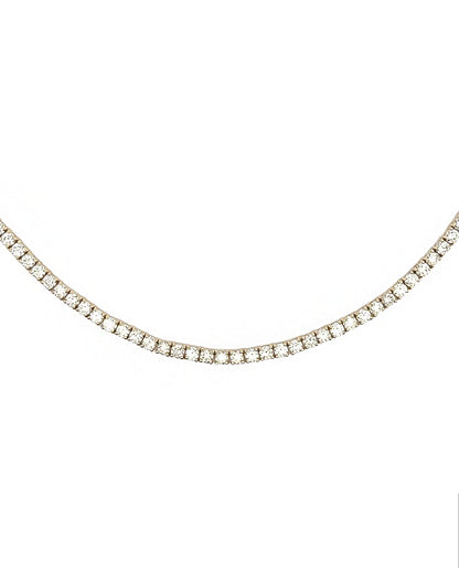 14K Yellow Gold Lab Grown Tennis Necklace - 14.45 carats - 22 inches