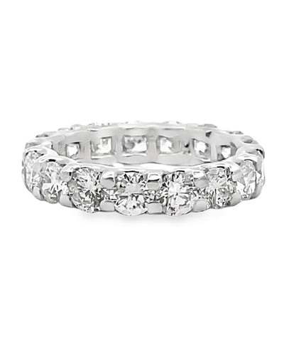 14K White Gold Eternity Band with Lab Grown 4.25 Carat Round Diamonds