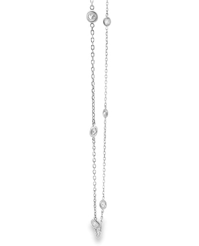14K White Gold 0.83 Carat Diamonds By The Yard Necklace