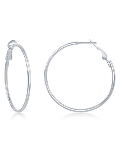 Sterling Silver Large Hoop Earrings