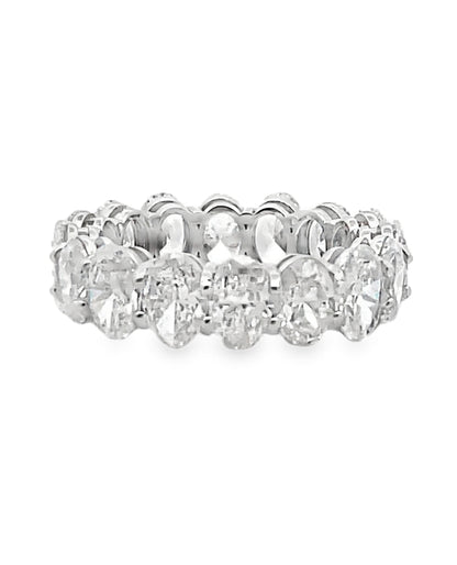 18K White Gold Eternity Band with Oval Diamonds