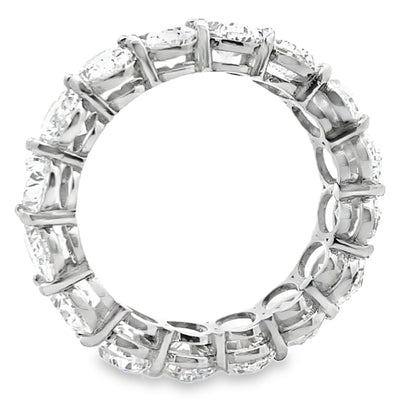 18K White Gold Eternity Band with 6.63 Carats Oval Diamonds