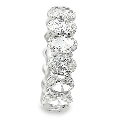 18K White Gold Eternity Band with 6.63 Carats Oval Diamonds