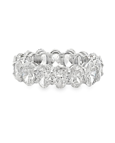 18K White Gold Eternity Band with 6.63 Carats Oval Diamonds