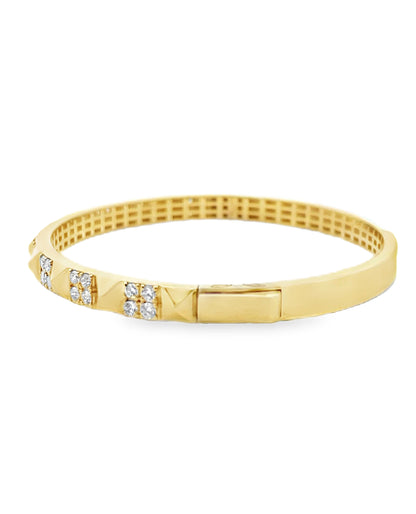 14K Yellow Gold 1.05 Carat Diamond Bangle Bracelet
