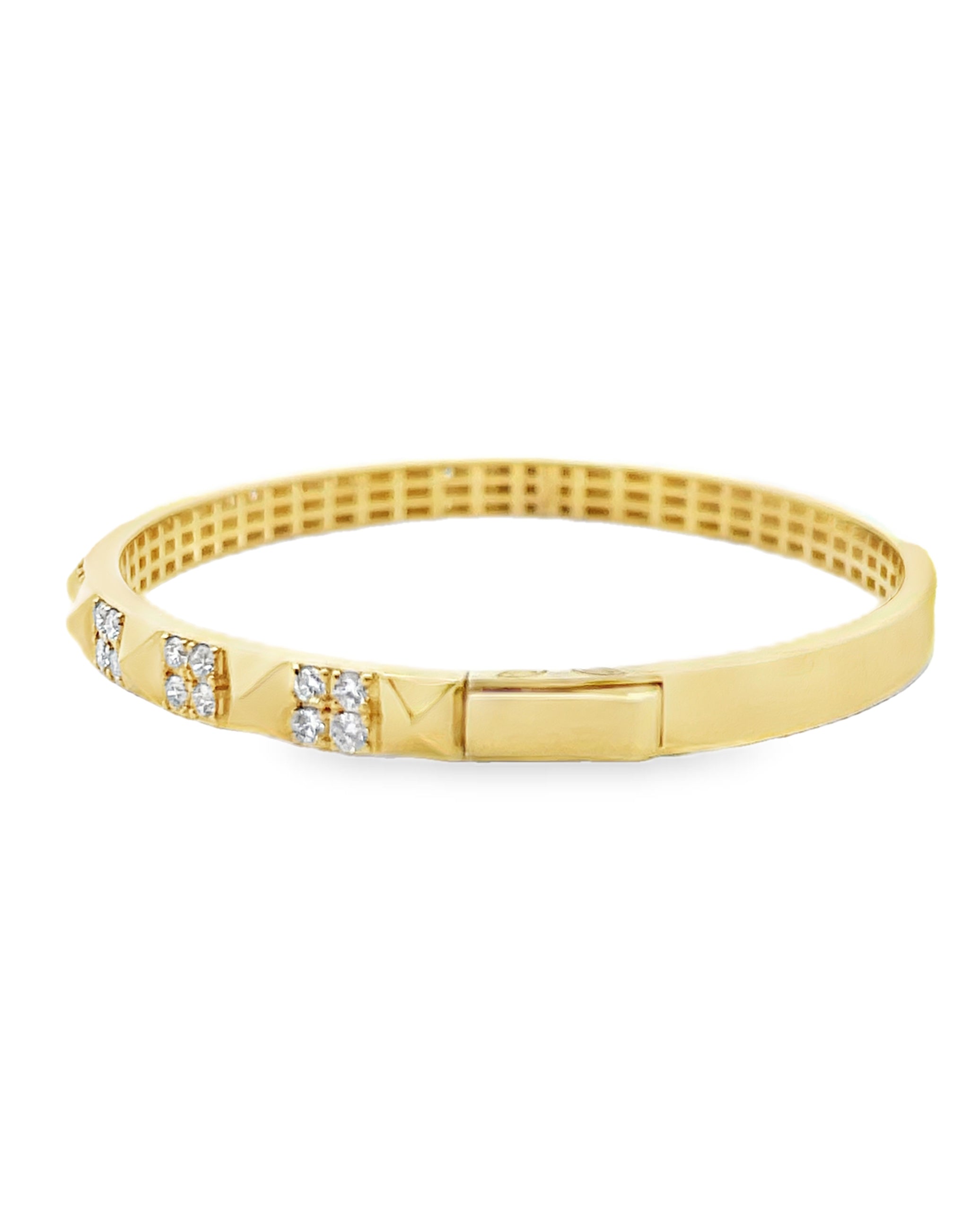 14K Yellow Gold Diamond Bangle Bracelet