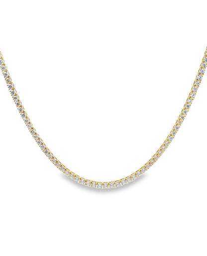 18K Yellow Gold Lab Grown Diamond Tennis Necklace