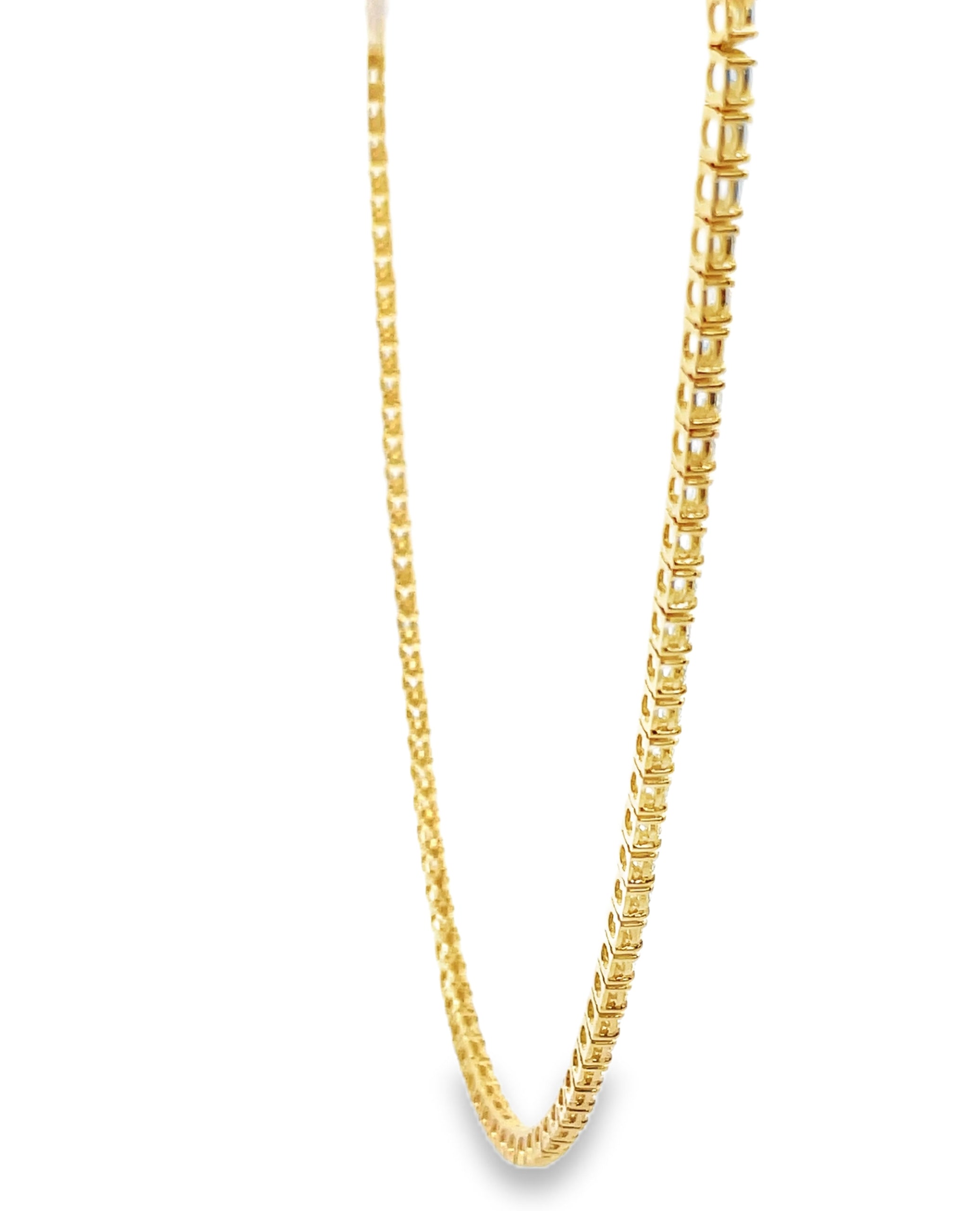 18K Yellow Gold Lab Grown Diamond Tennis Necklace