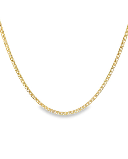 18K Yellow Gold Lab Grown Diamond Tennis Necklace