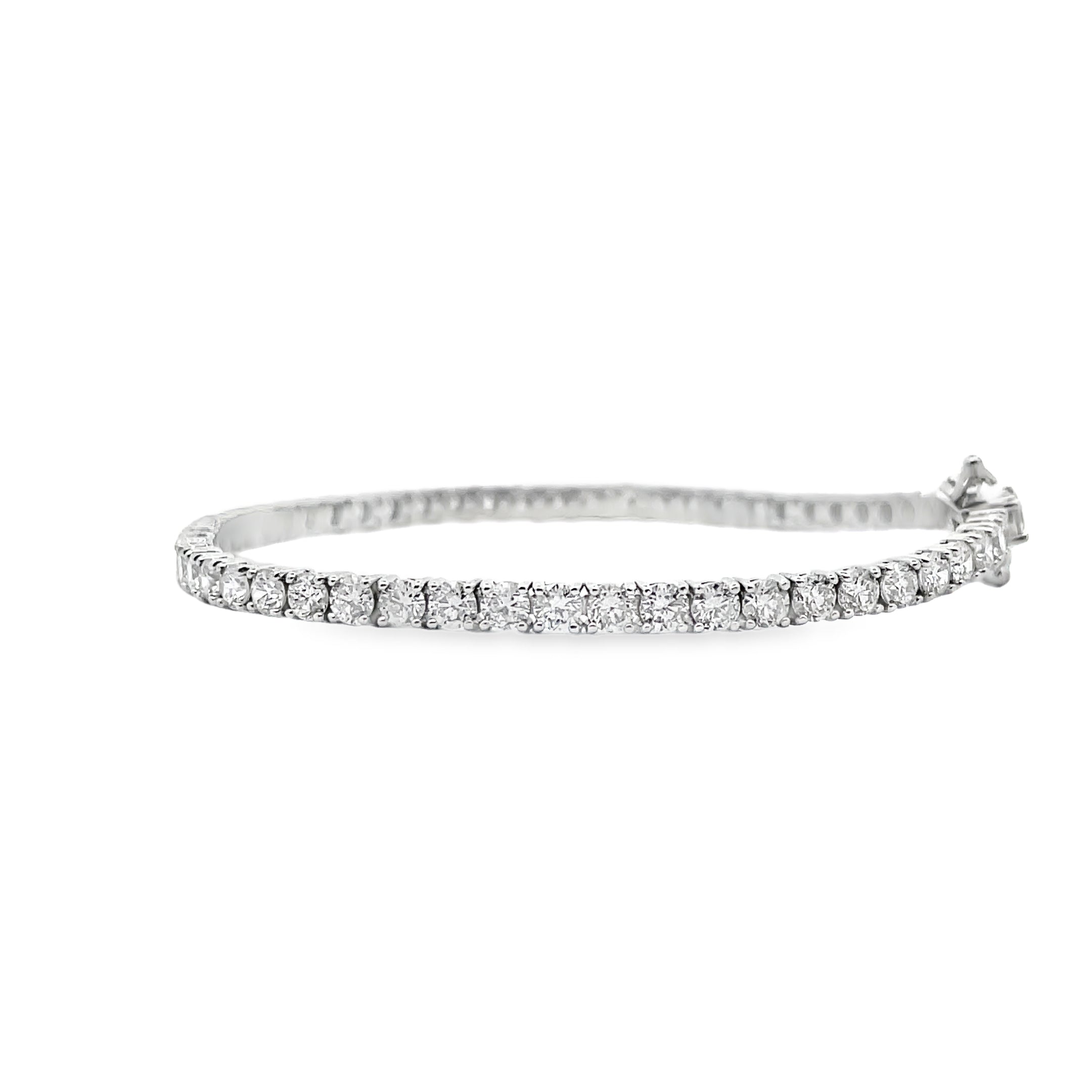 14K White Gold Tennis Bracelet with 58 Lab Grown Round Diamonds 5.25 Carats