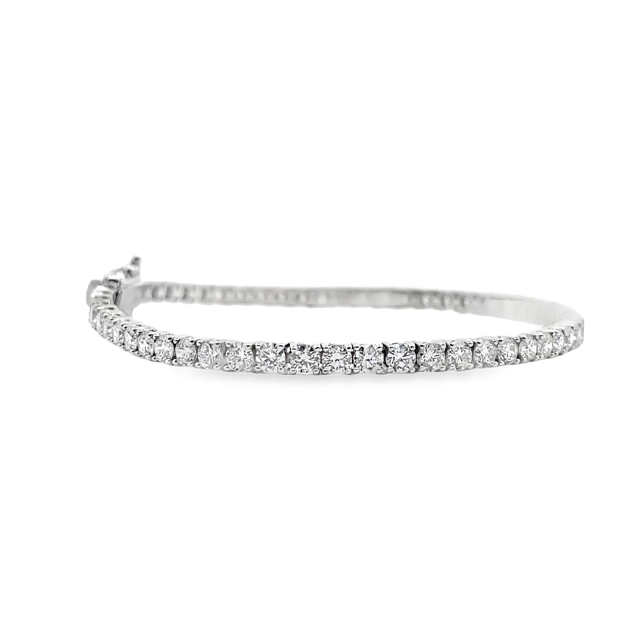 14K White Gold Tennis Bracelet with 58 Lab Grown Round Diamonds 5.25 Carats