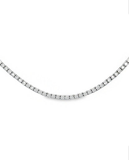 14K White Gold 15 inch Tennis Necklace