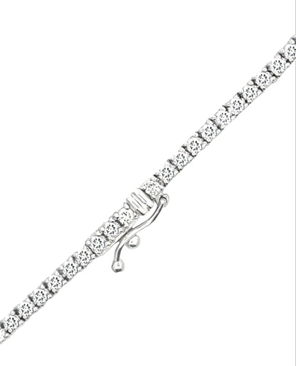 14K White Gold 15 inch Tennis Necklace