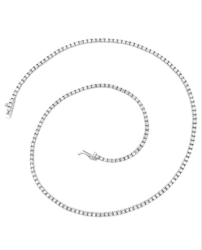 14K White Gold 15 inch Tennis Necklace