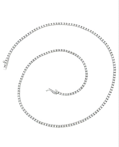 14K White Gold 15 inch Tennis Necklace