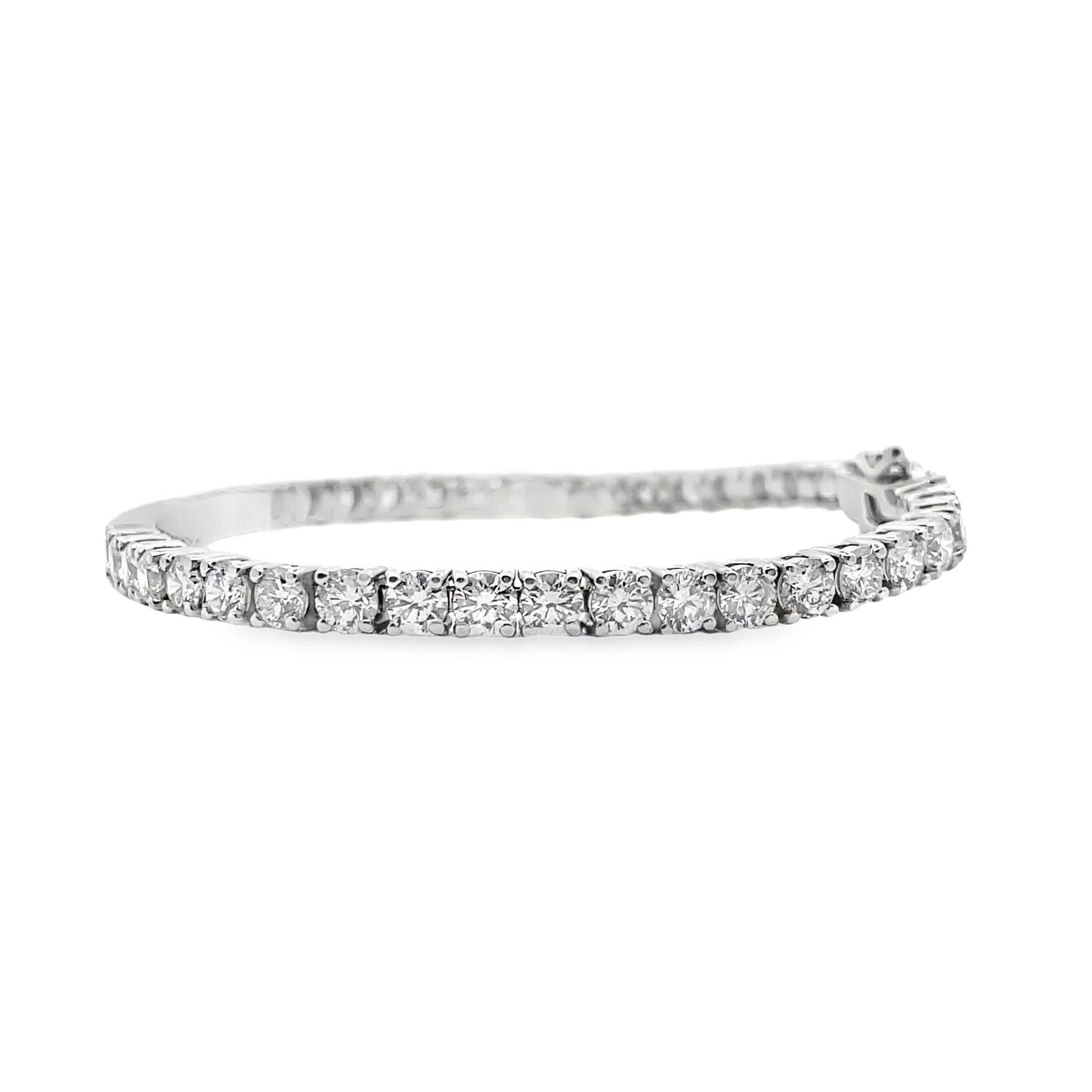 14K White Gold Tennis Bracelet with 47 Lab Grown Round Diamonds 8.73 Carats