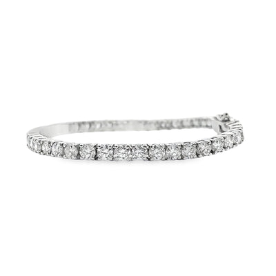 14K White Gold Tennis Bracelet with 47 Lab Grown Round Diamonds 8.73 Carats