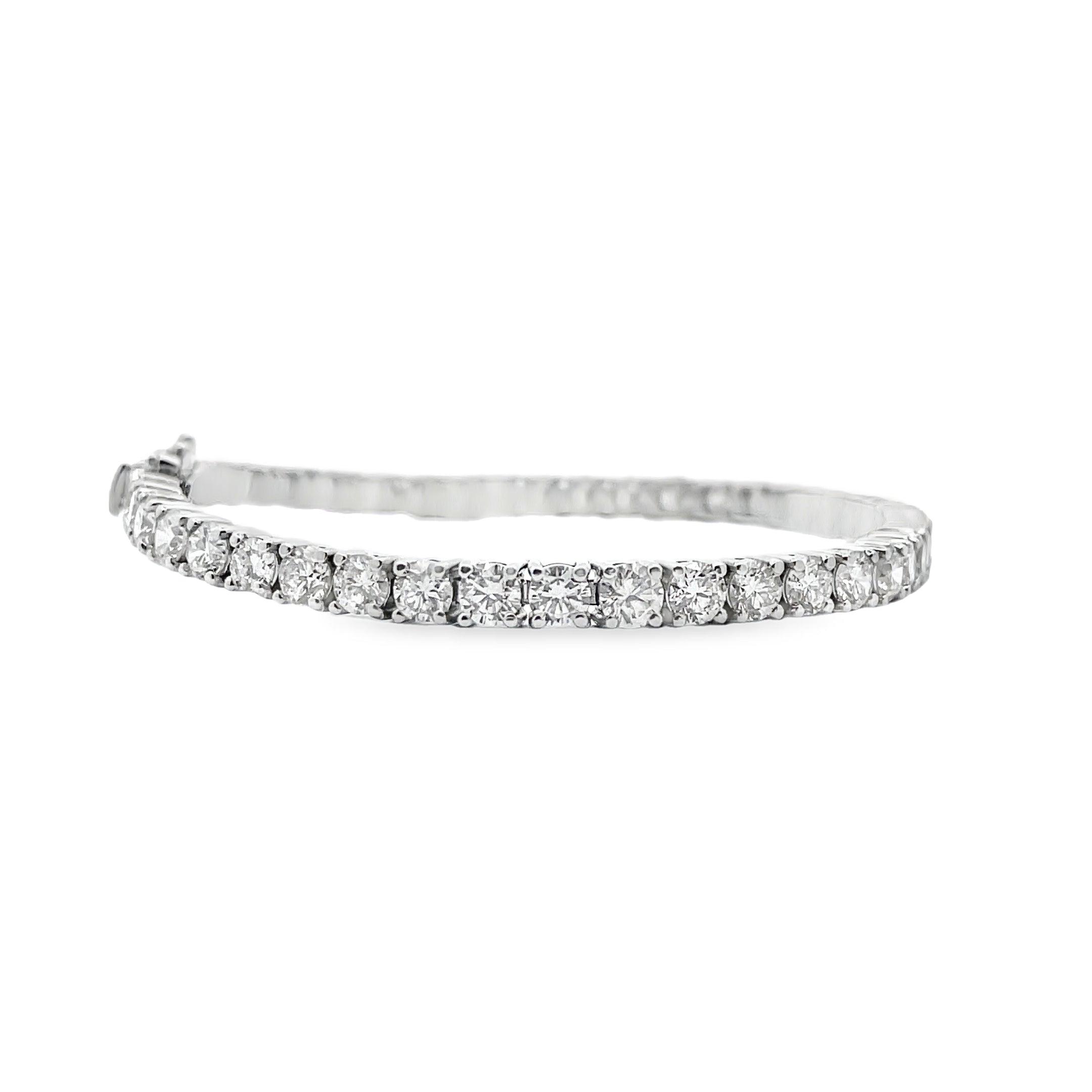 14K White Gold Tennis Bracelet with 47 Lab Grown Round Diamonds 8.73 Carats