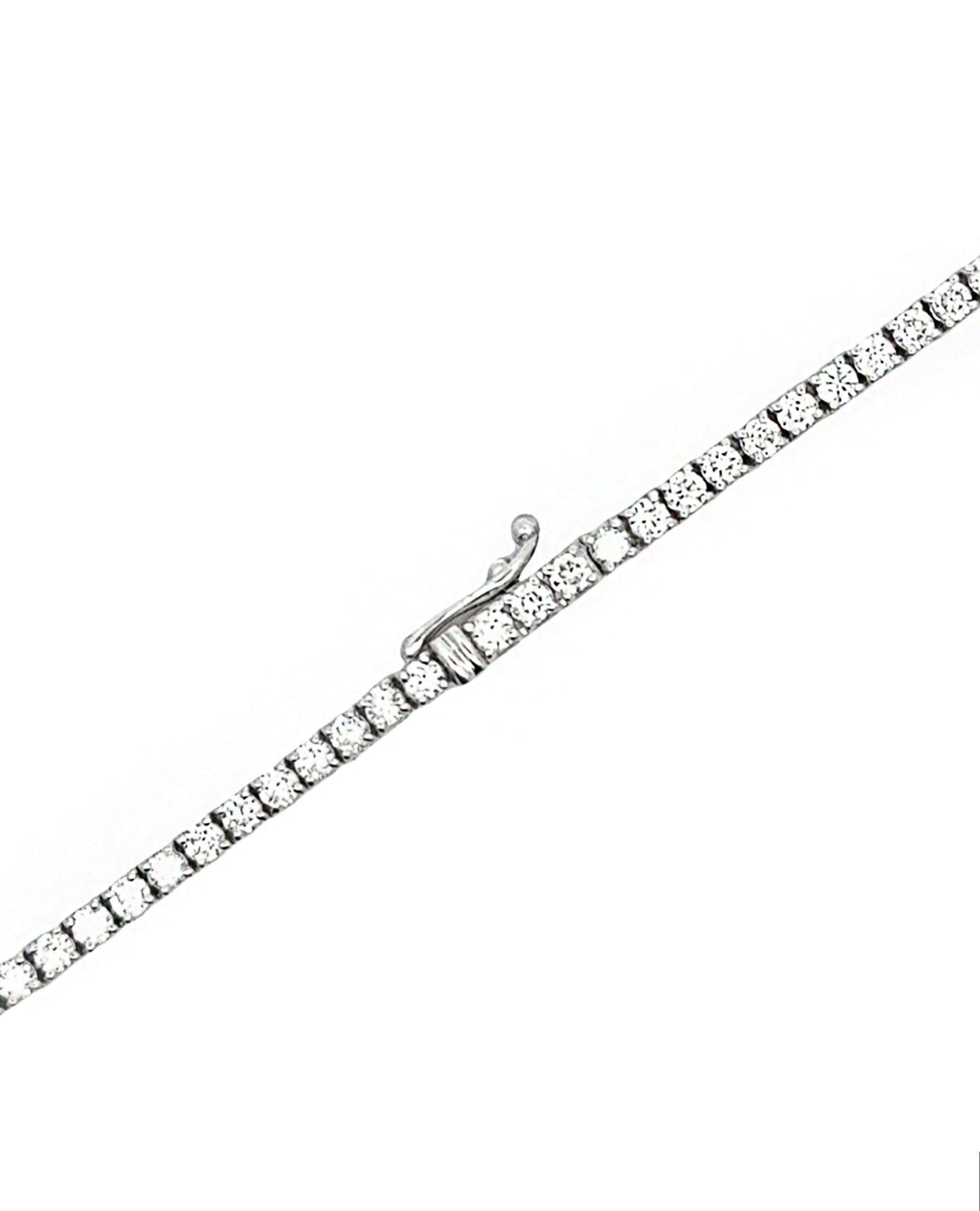 14K White Gold 16 inch Diamond Tennis Necklace