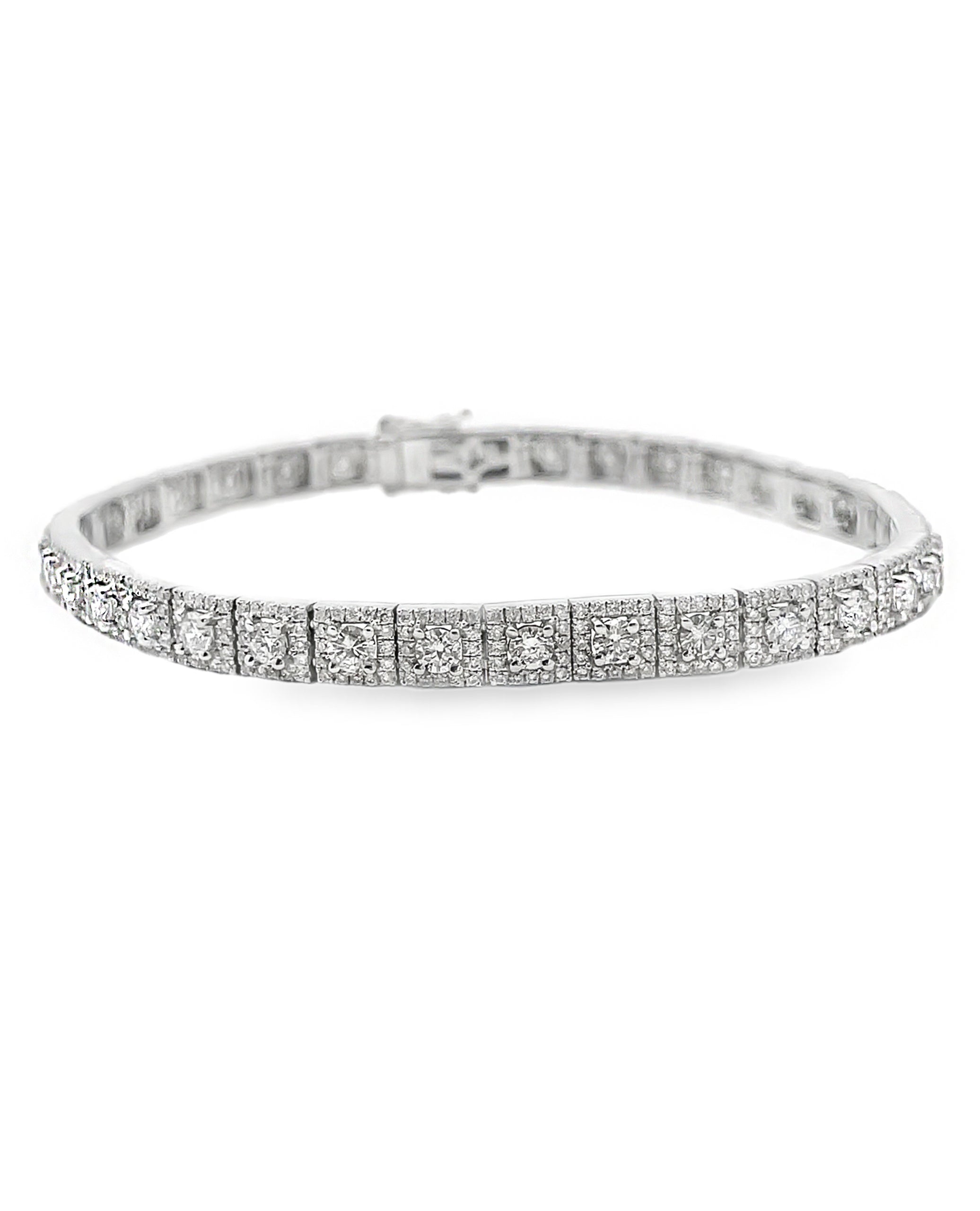 18K White Gold Antique Inspired Tennis Bracelet