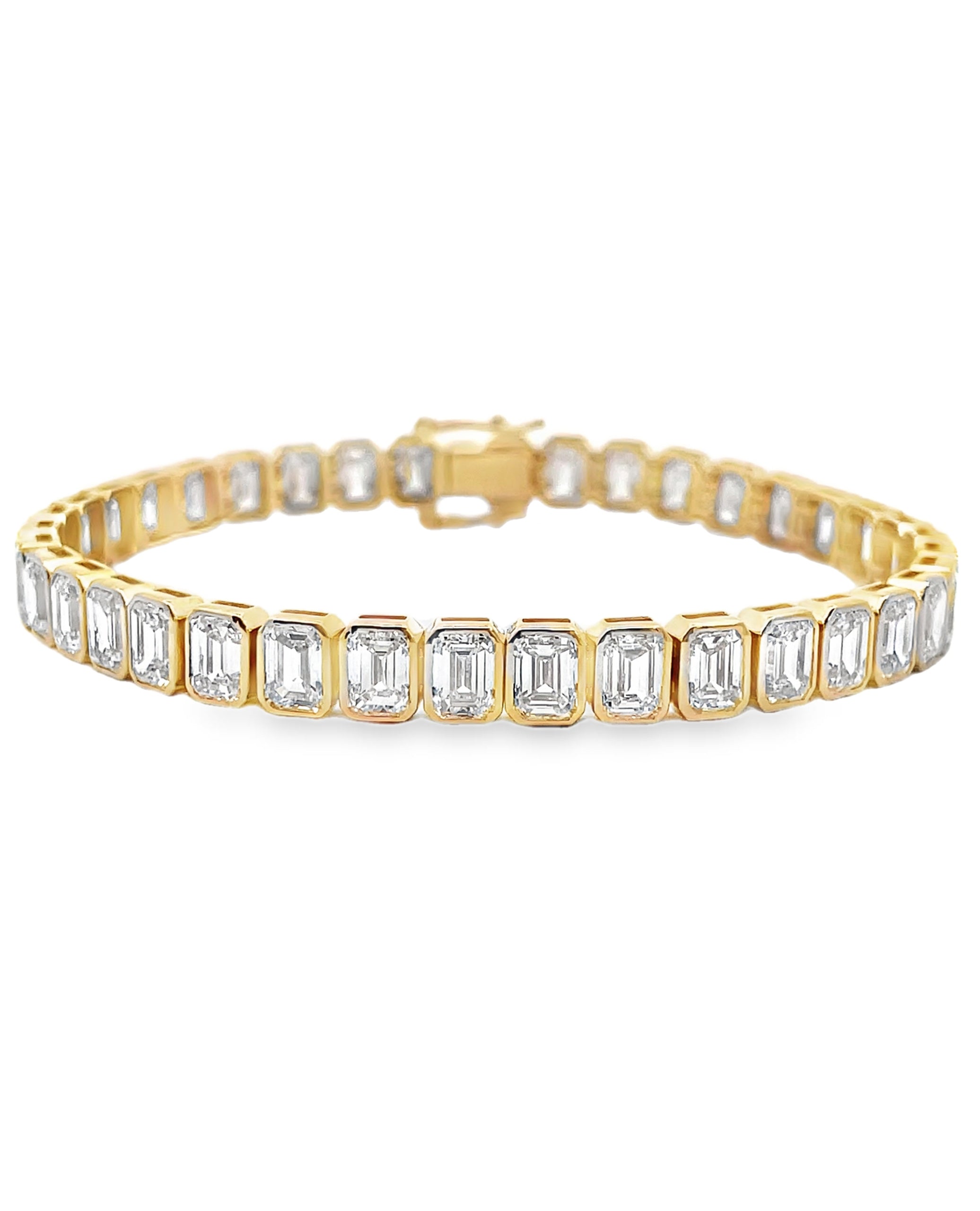 14K Yellow Gold Lab Grown Diamond Tennis Bracelet