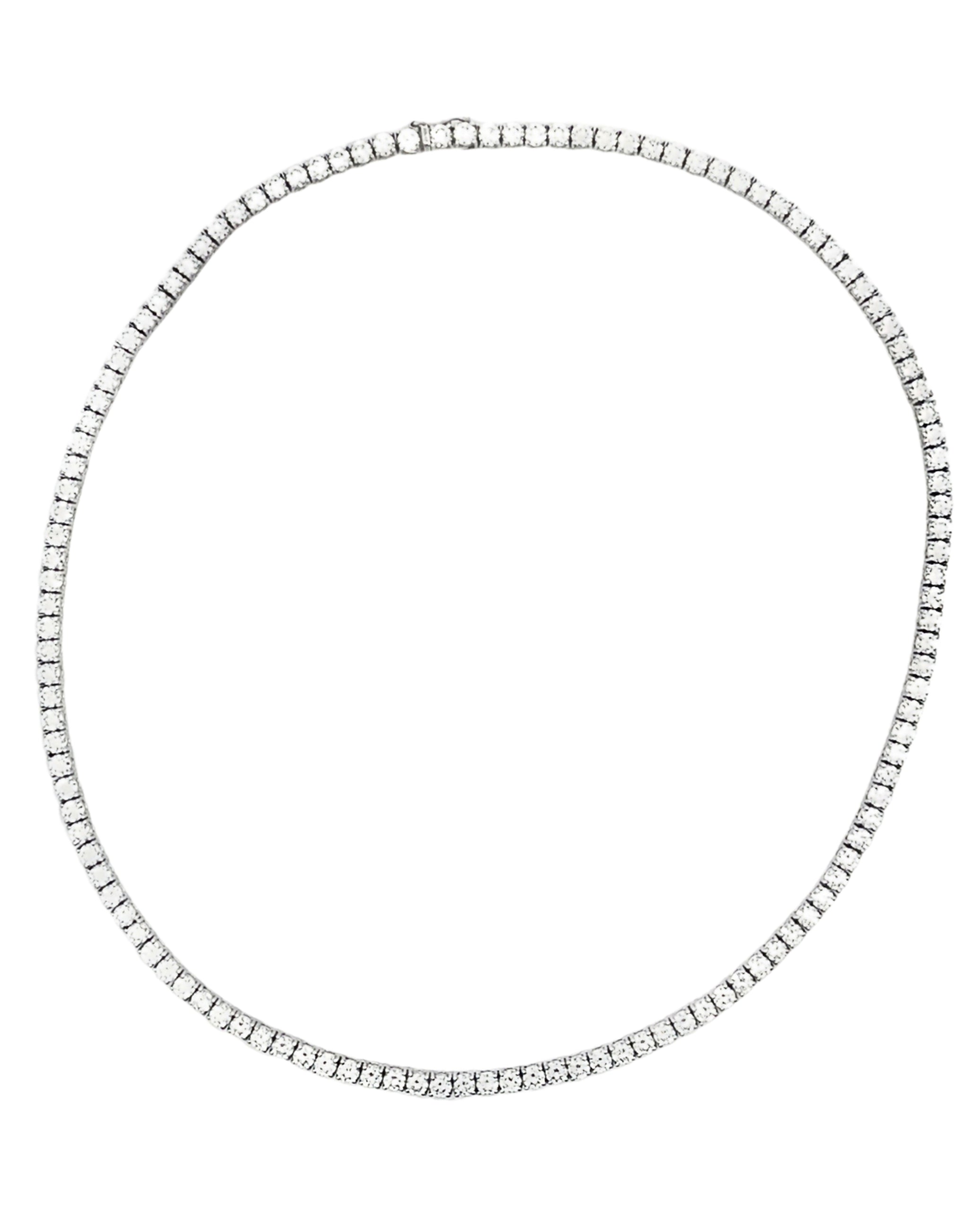 14K White Gold 19.87 carat Lab Grown Tennis Necklace