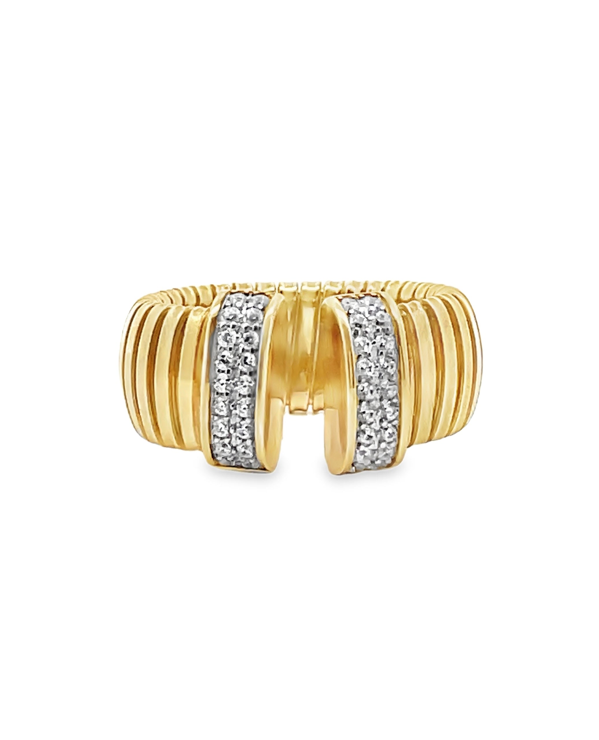 Marcello Pane Sterling Silver Ring with 18K Yellow Gold Overlay
