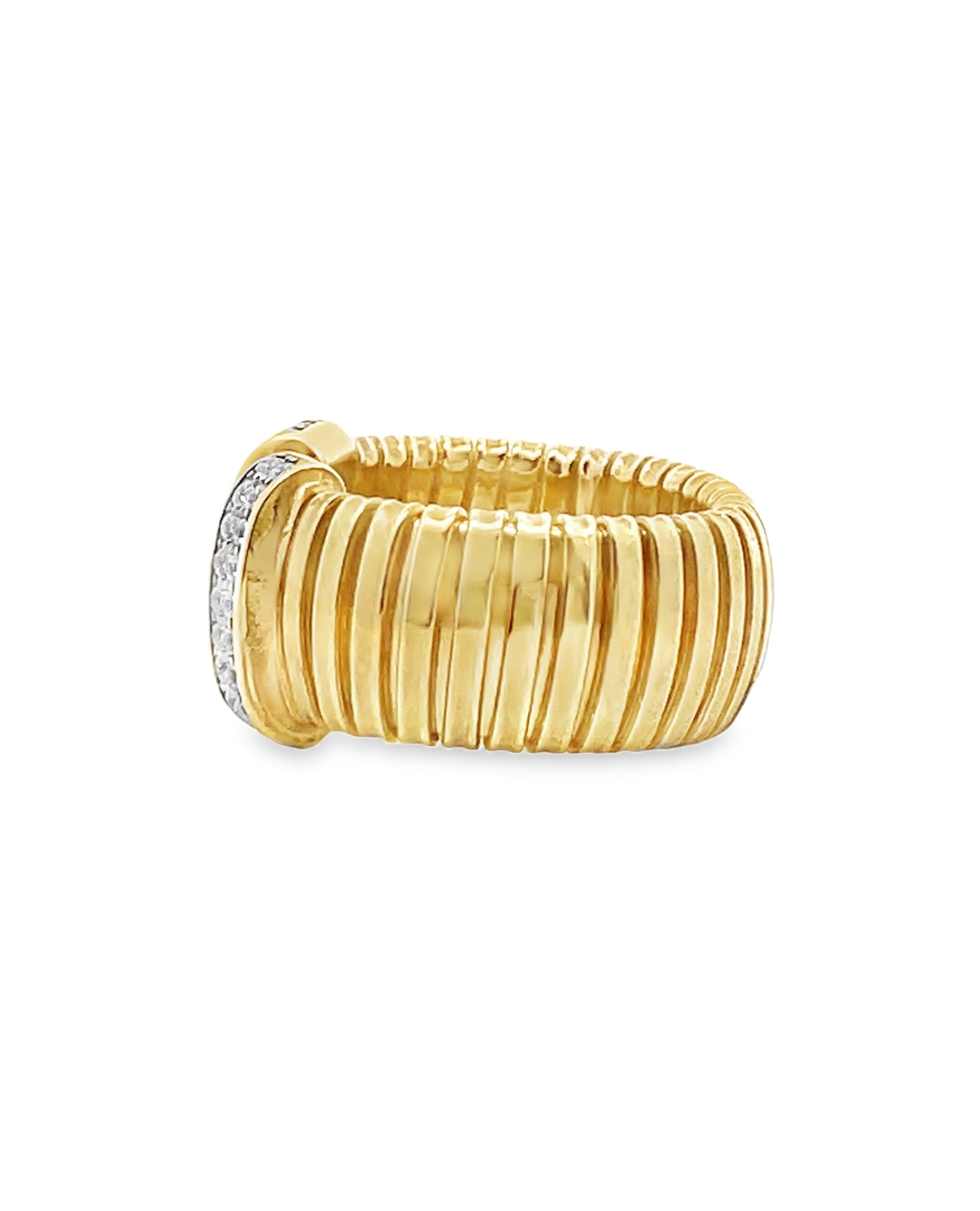 Marcello Pane Sterling Silver Ring with 18K Yellow Gold Overlay