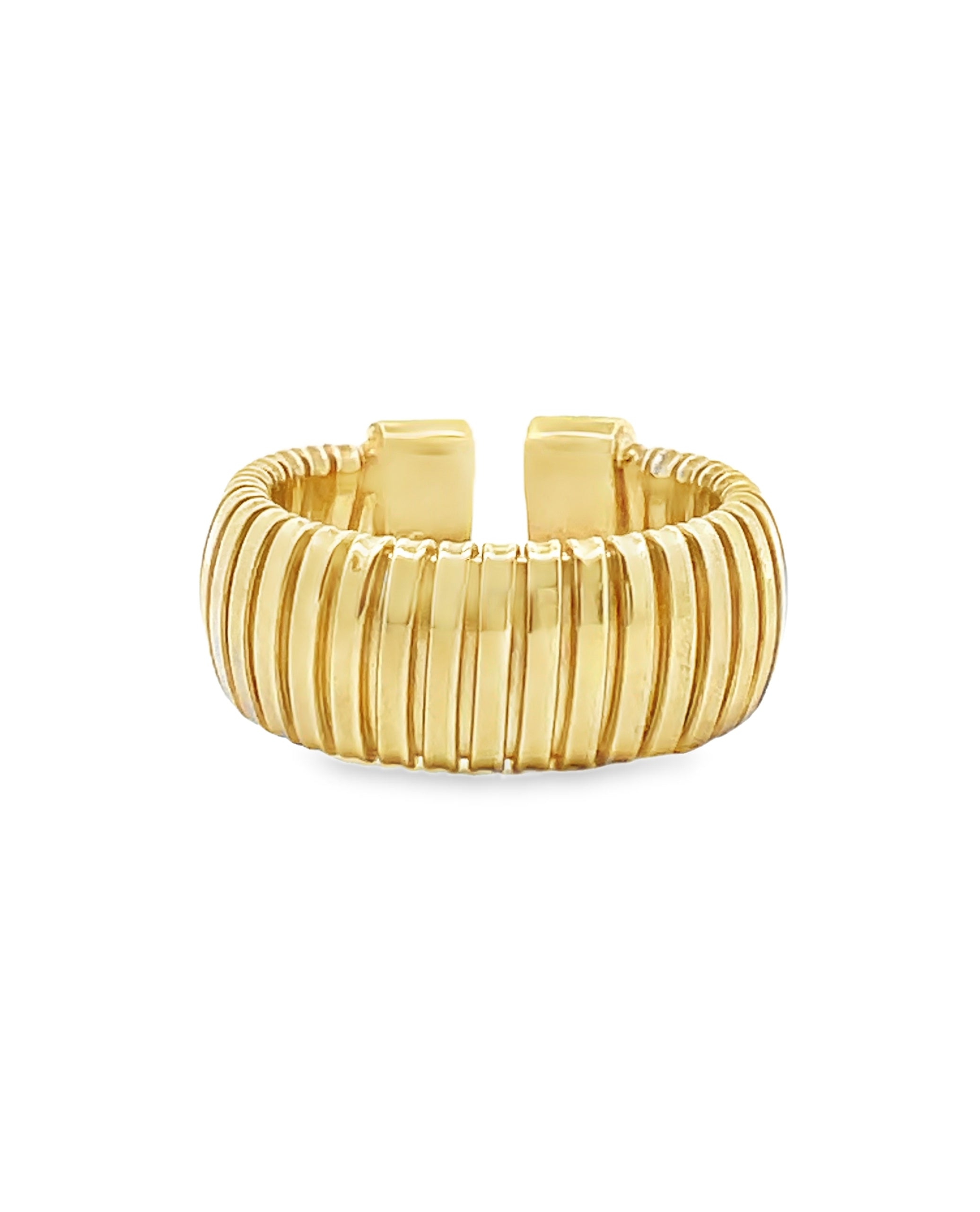 Marcello Pane Sterling Silver Ring with 18K Yellow Gold Overlay