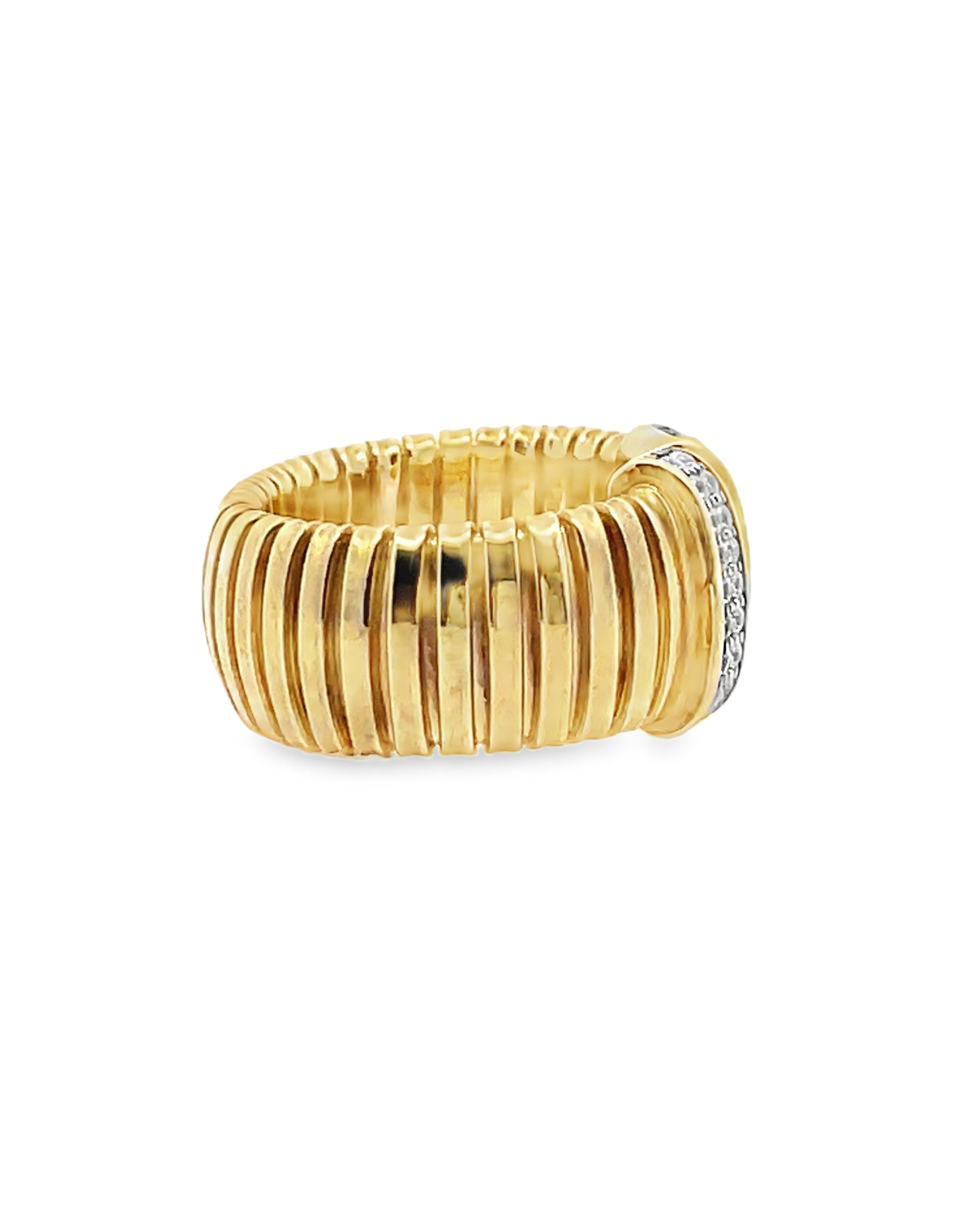 Marcello Pane Sterling Silver Ring with 18K Yellow Gold Overlay