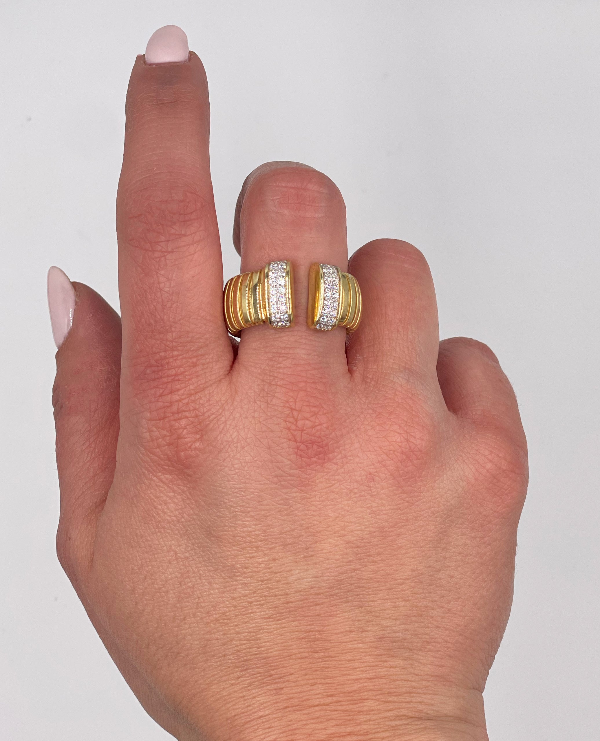 Marcello Pane Sterling Silver Ring with 18K Yellow Gold Overlay