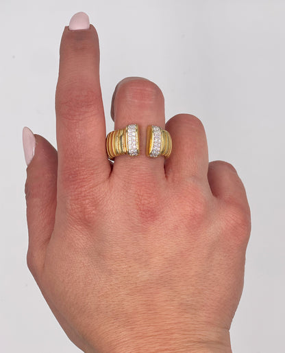 Marcello Pane Sterling Silver Ring with 18K Yellow Gold Overlay