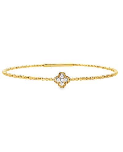 14K Yellow Gold Single Station Quatrefoil Bracelet