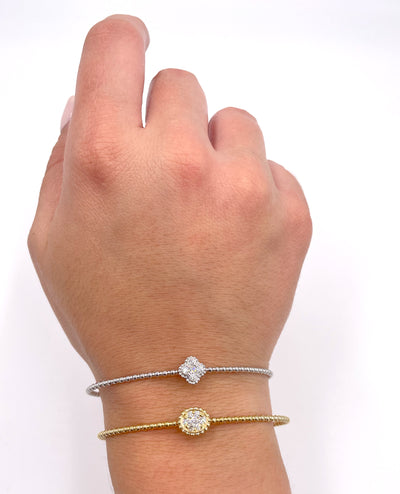 14K Yellow Gold Single Station Quatrefoil Bracelet