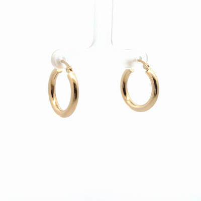 14K yellow gold hoop earrings - 1.90 grams