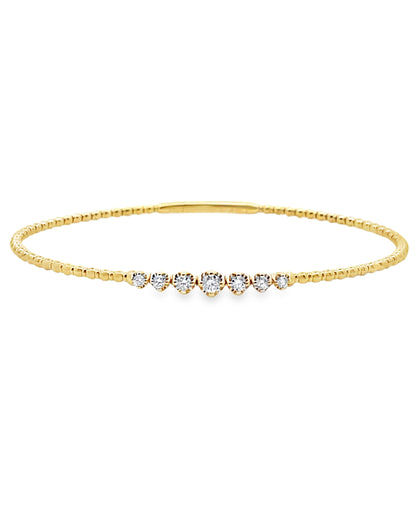 14K Yellow Gold Diamond Bangle Bracelet