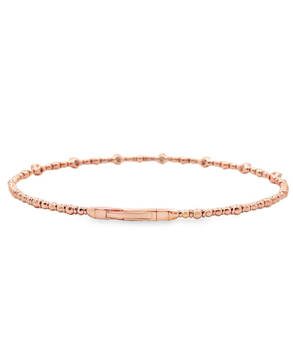 14K Rose Gold Flexible Diamond Bangle Bracelet