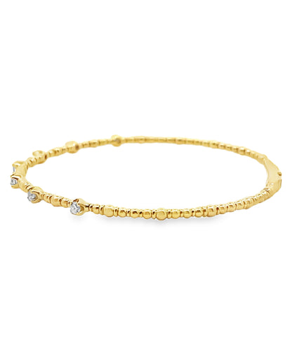 14K Yellow Gold Flexible Diamond Bangle Bracelet