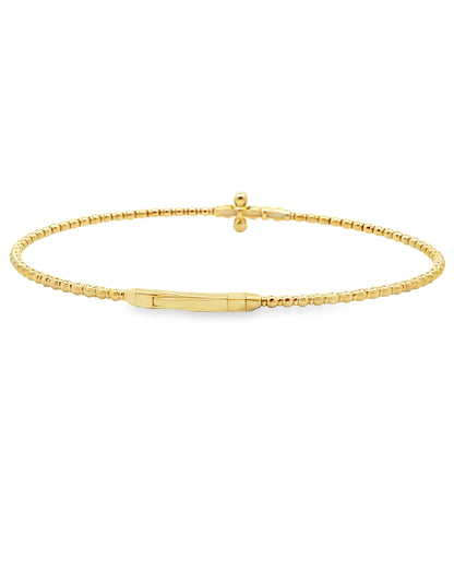 14K Yellow Gold Diamond Cross Bangle Bracelet