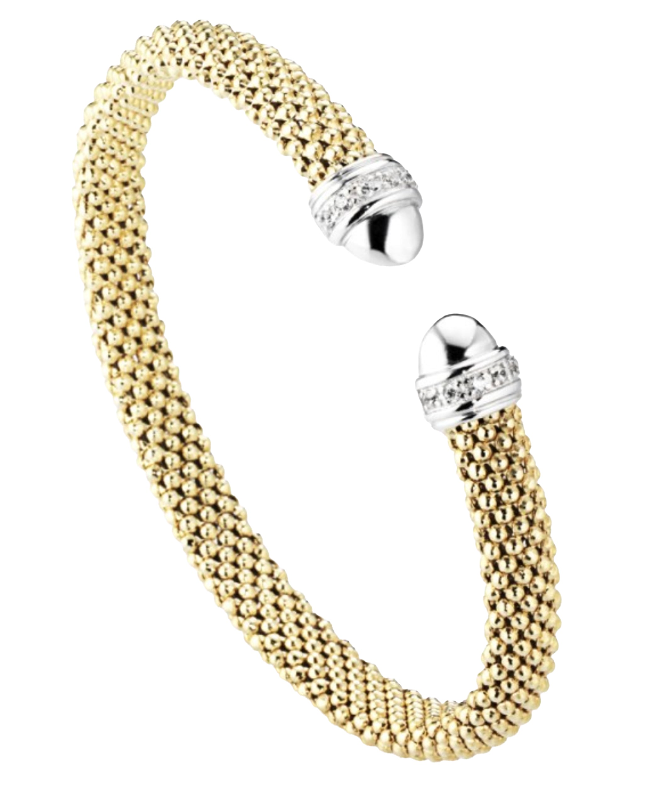 Marcello Pane BRFO 080 Sterling Silver Cuff Bangle Bracelet with Gold Overlay