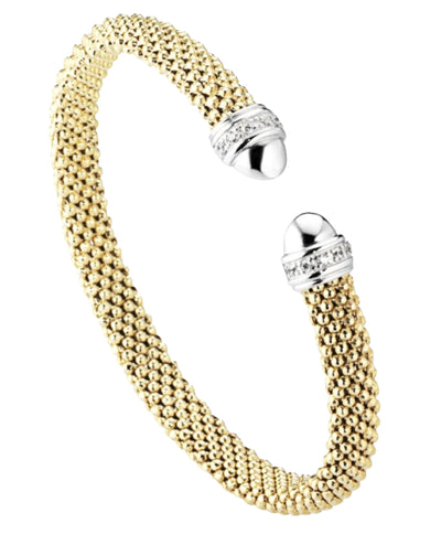 Marcello Pane BRFO 080 Sterling Silver Cuff Bangle Bracelet with Gold Overlay