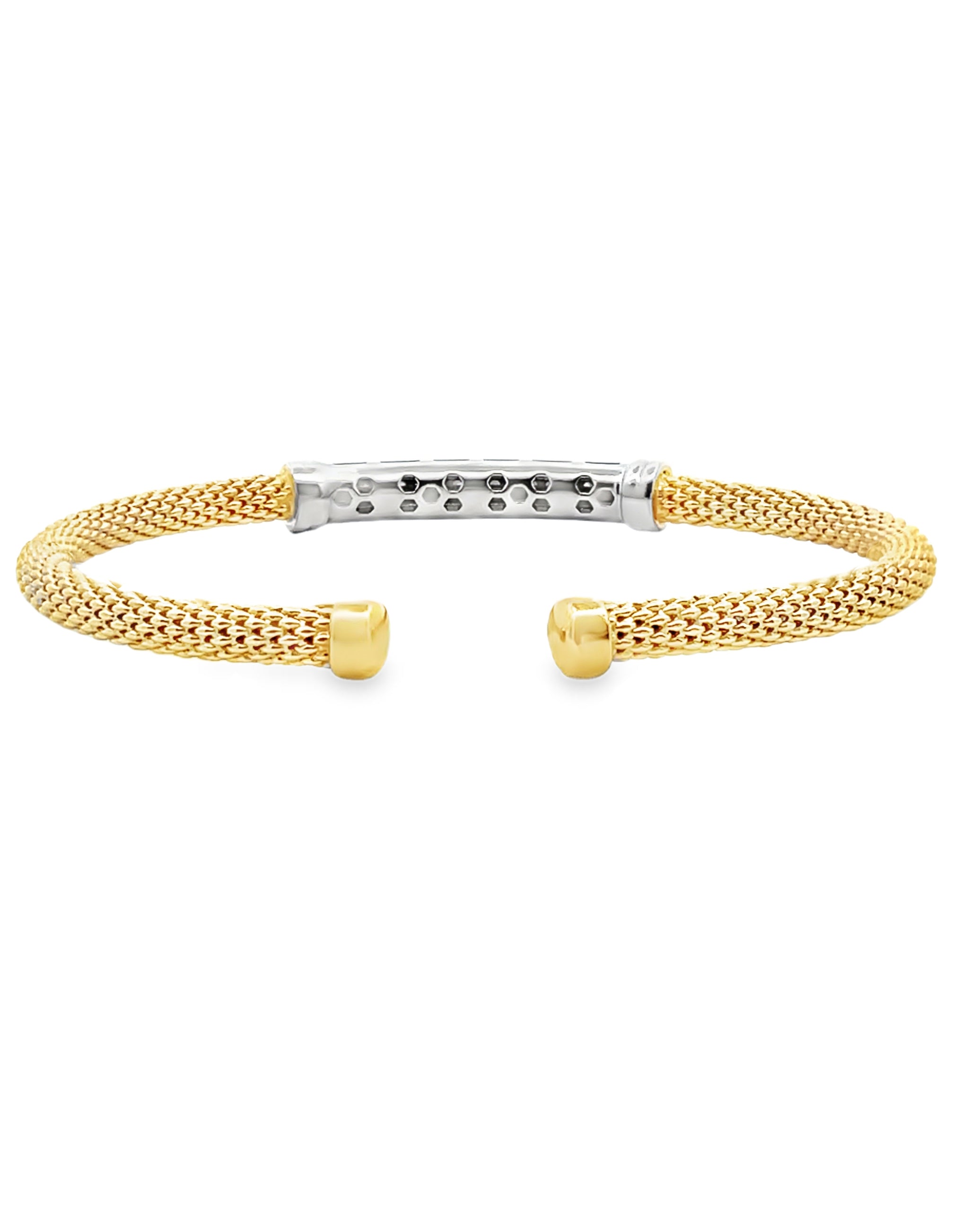 Marcello Pane BRFO 280G Sterling Silver Bangle Bracelet with Gold Overlay