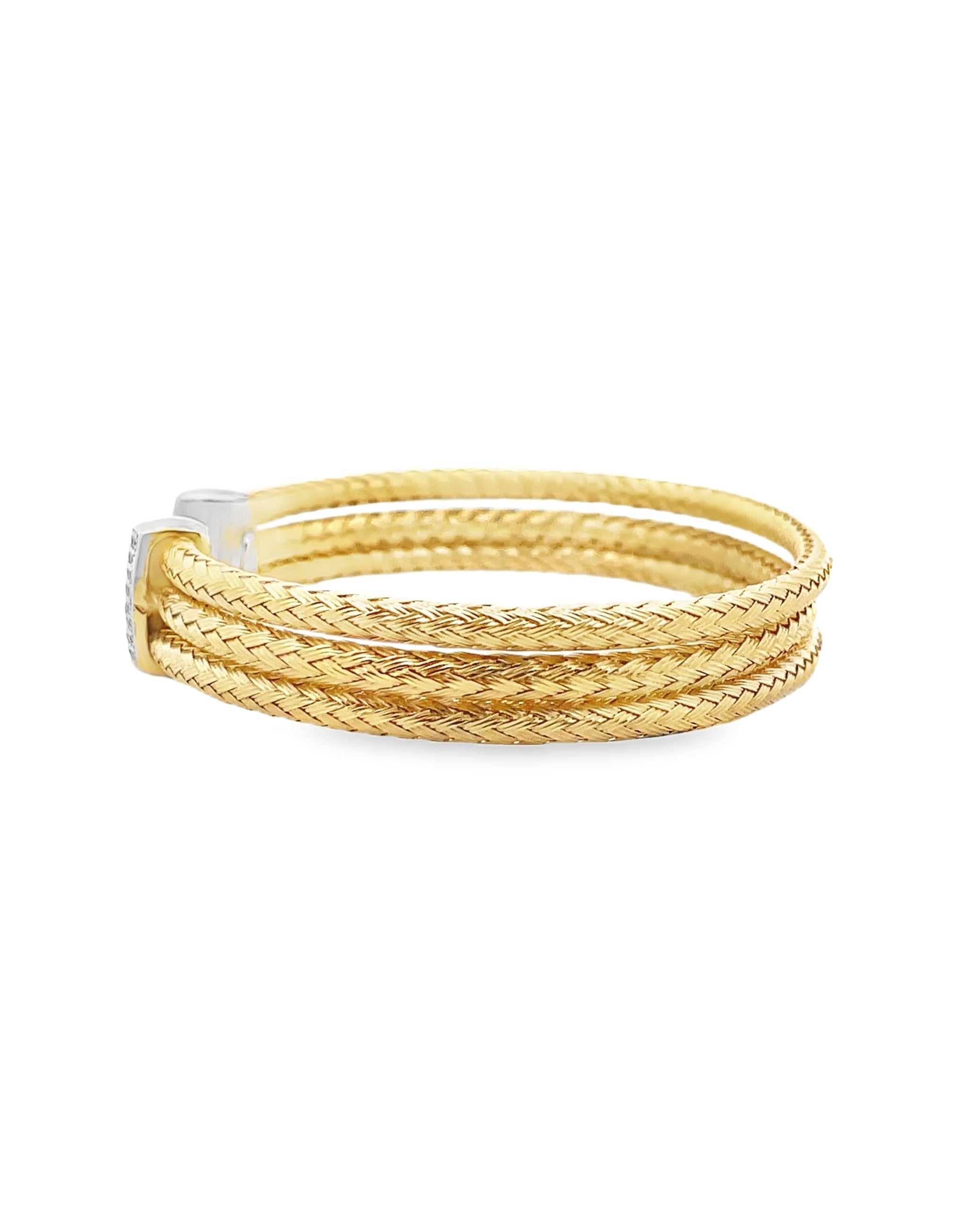 Marcello Pane Sterling Silver Bangle Bracelet with 18K Yellow Gold Overlay