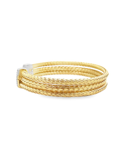 Marcello Pane Sterling Silver Bangle Bracelet with 18K Yellow Gold Overlay