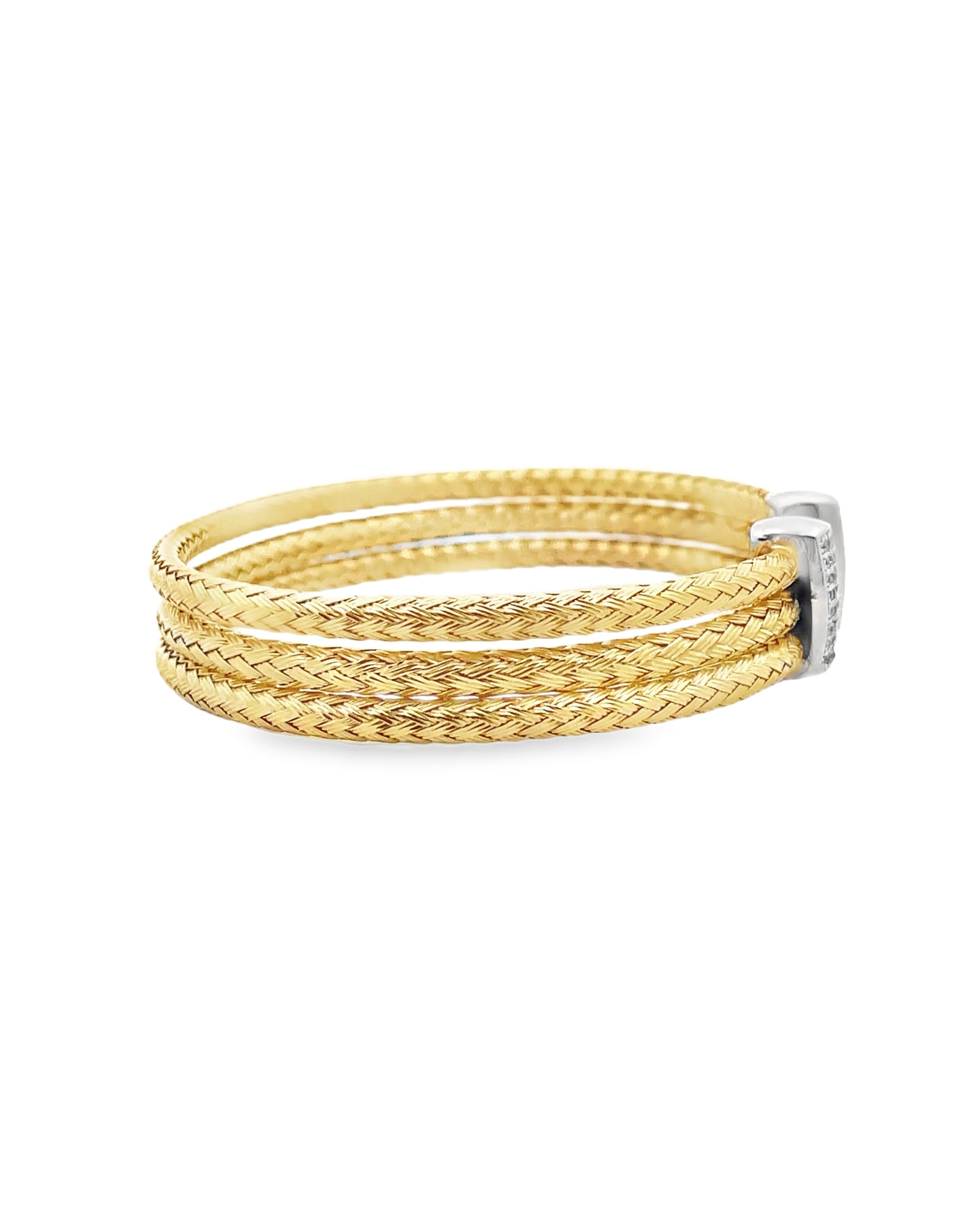 Marcello Pane Sterling Silver Bangle Bracelet with 18K Yellow Gold Overlay