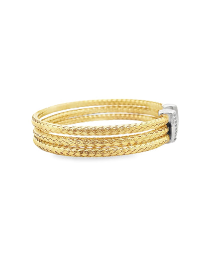 Marcello Pane Sterling Silver Bangle Bracelet with 18K Yellow Gold Overlay