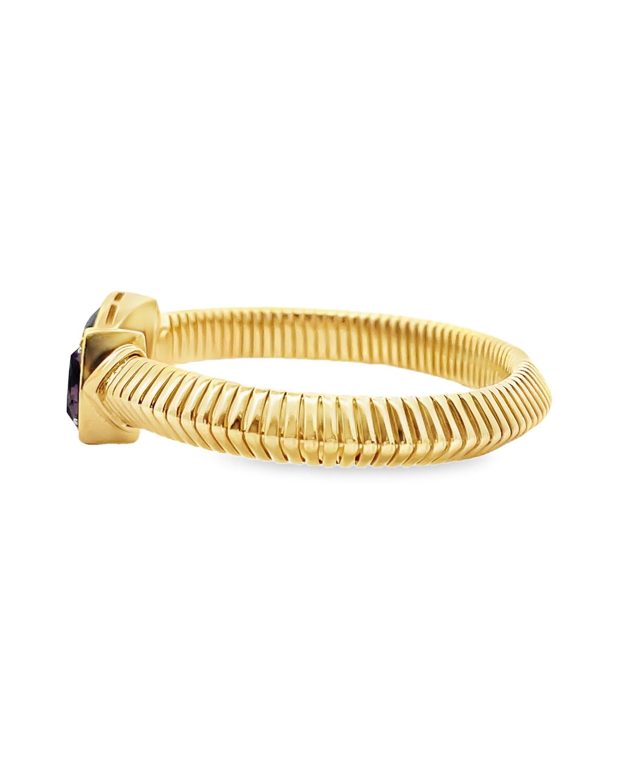 Marcello Pane Sterling Silver Bangle Bracelet with 18K Yellow Gold Overlay