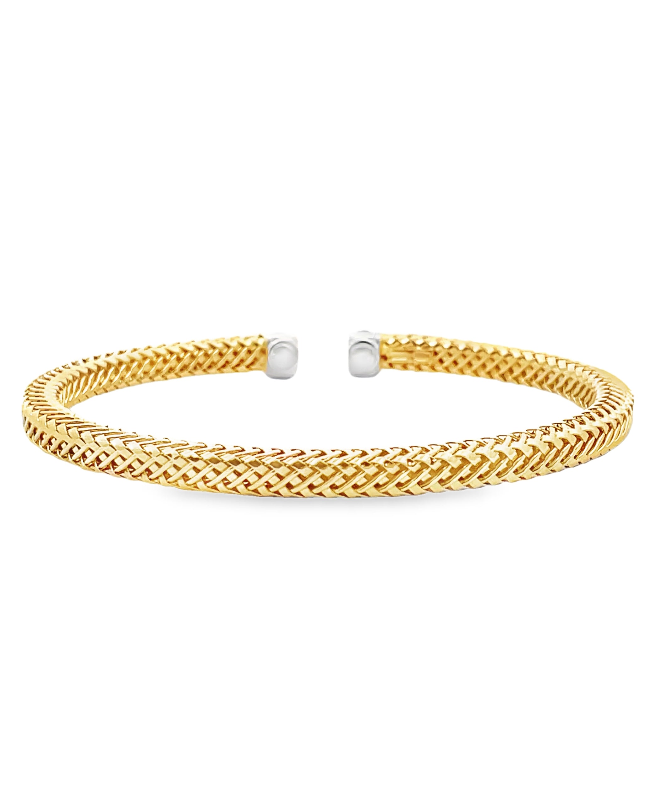 Marcello Pane BRFO 405G Sterling Silver Bangle Bracelet with Gold Overlay