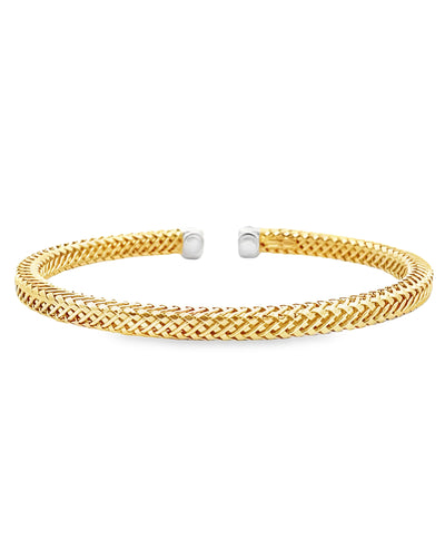 Marcello Pane BRFO 405G Sterling Silver Bangle Bracelet with Gold Overlay